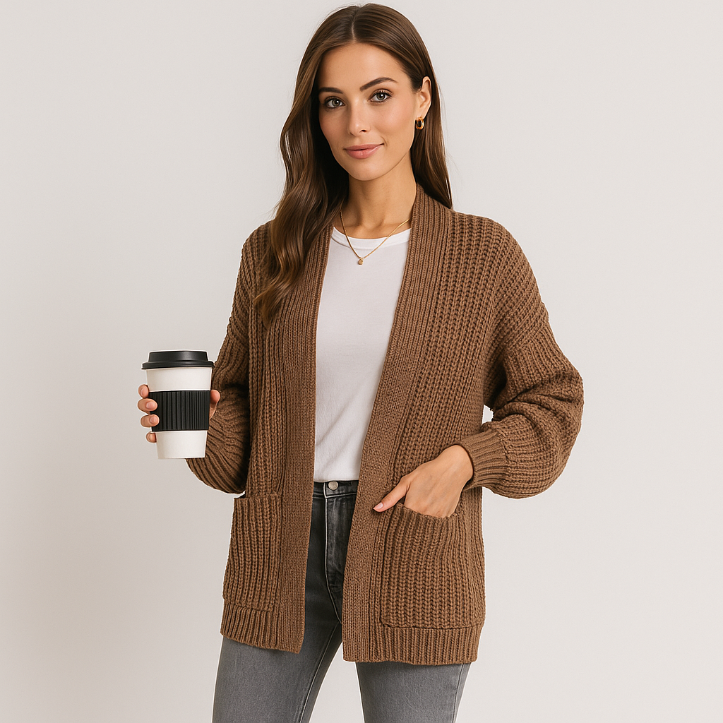 Cardigan Confortable - Manches Longues - Poches Pratiques