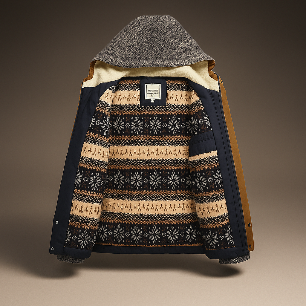 Veste en coton homme - chaude, résistante au froid - avec capuche