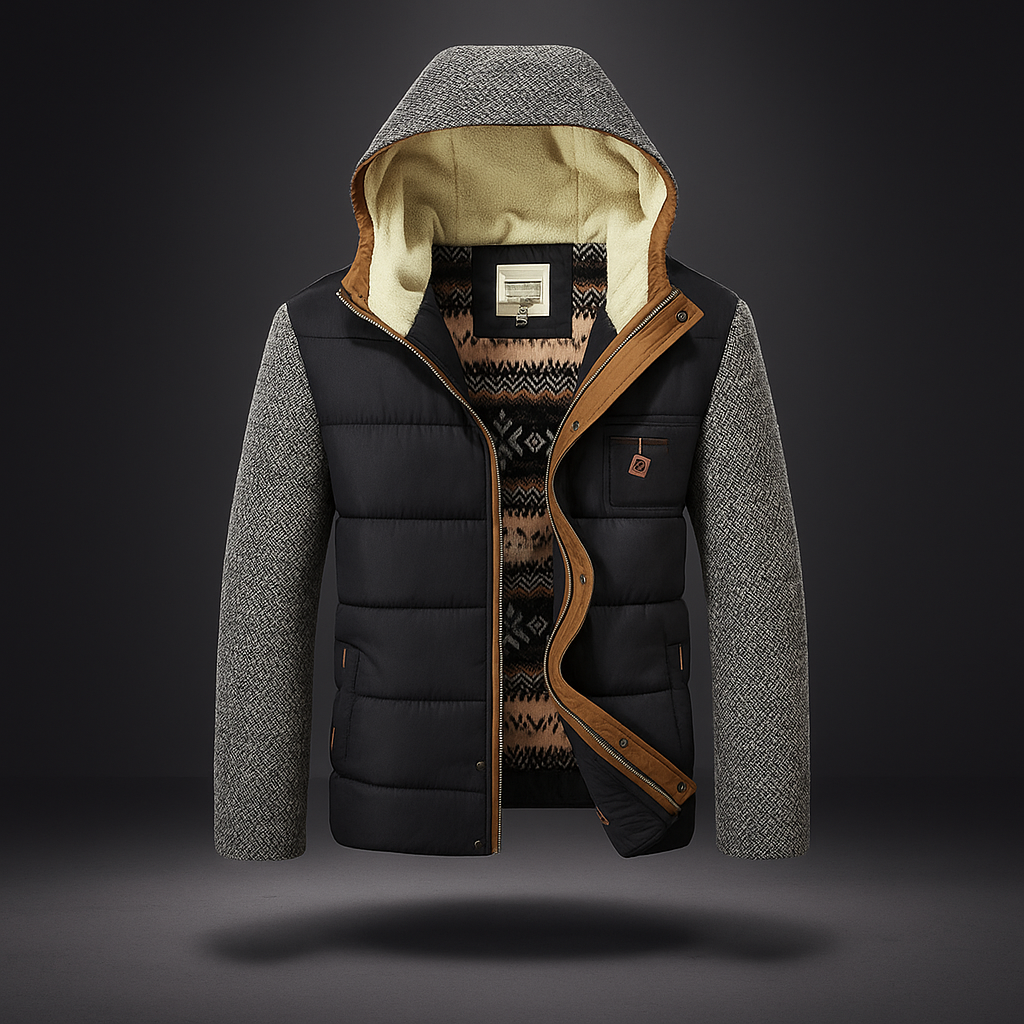 Veste en coton homme - chaude, résistante au froid - avec capuche