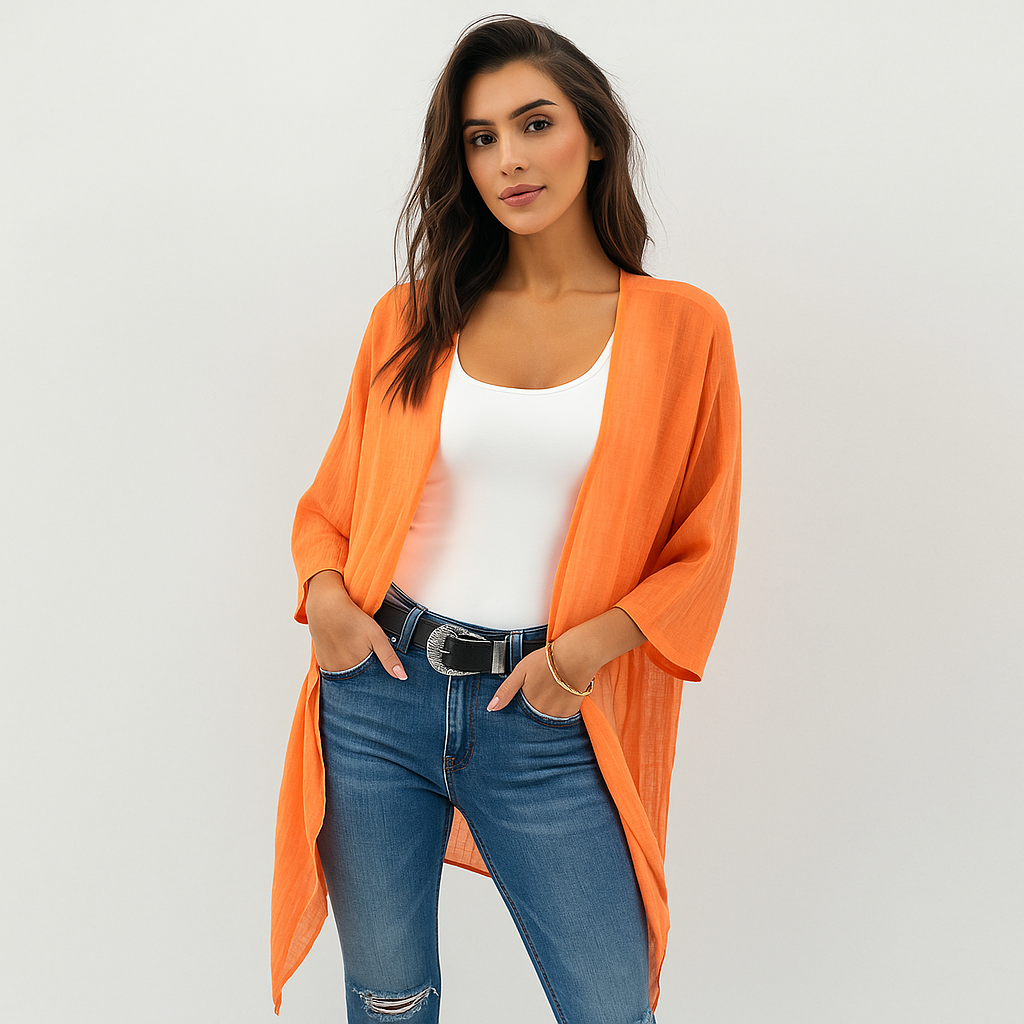 Femme Cardigan Léger - Devant Ouvert - Design Fluide - Stilla Opret