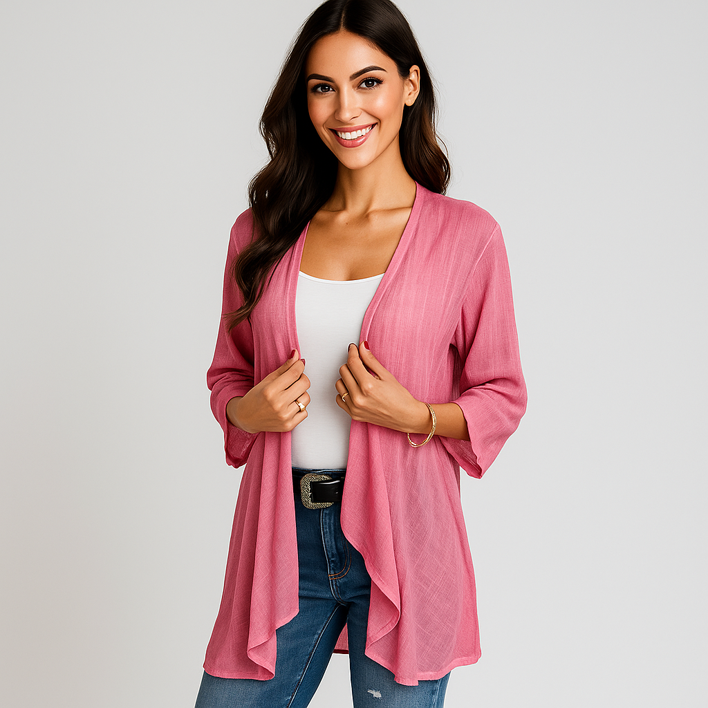 Femme Cardigan Léger - Devant Ouvert - Design Fluide - Stilla Opret