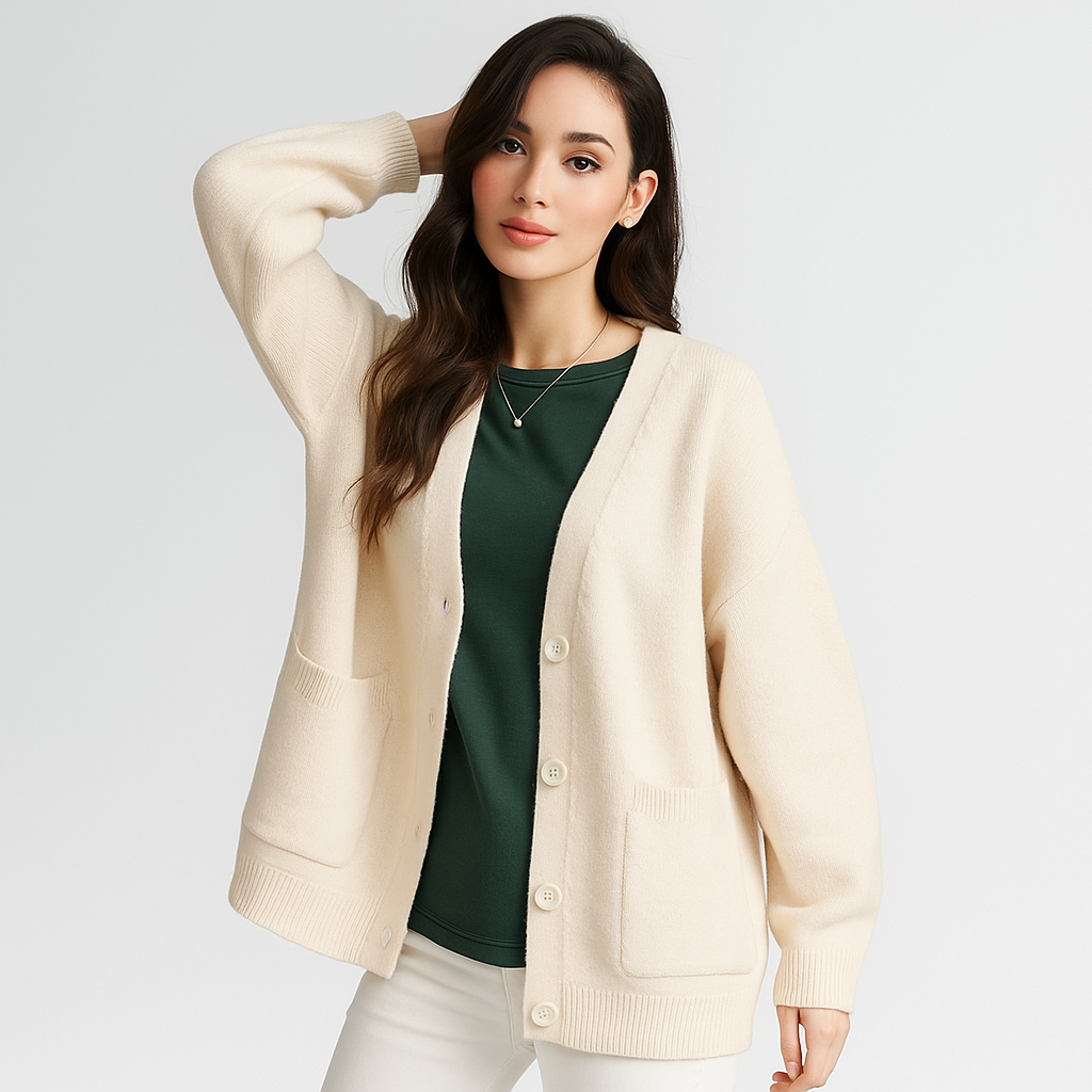 Cardigan Oversize Doux Tricoté - Poches - Confort & Style