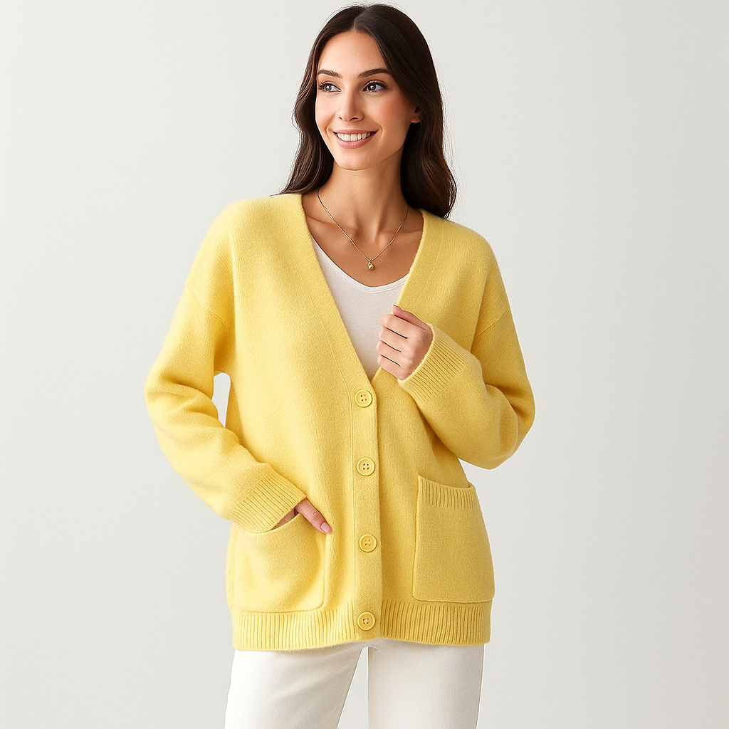 Cardigan Oversize Doux Tricoté - Poches - Confort & Style