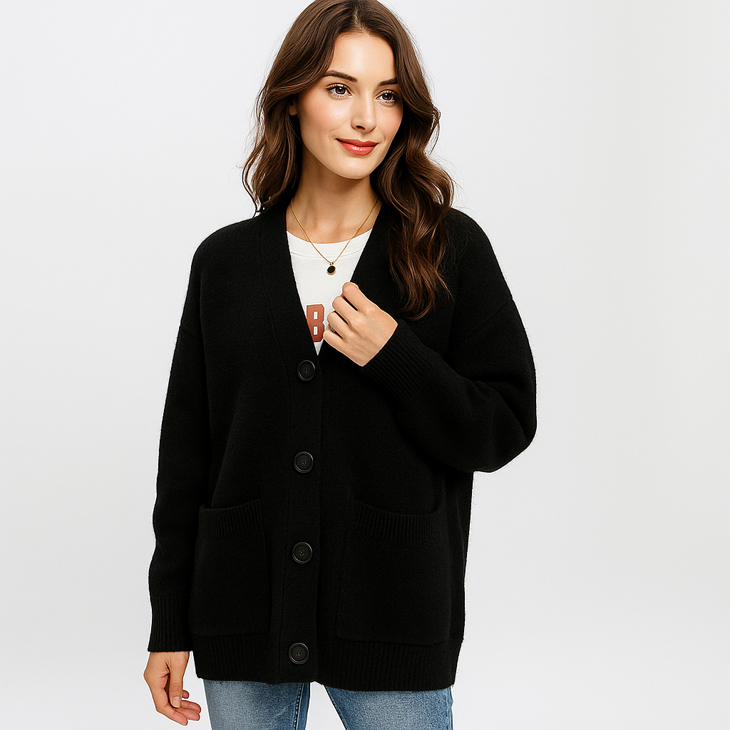 Cardigan Oversize Doux Tricoté - Poches - Confort & Style