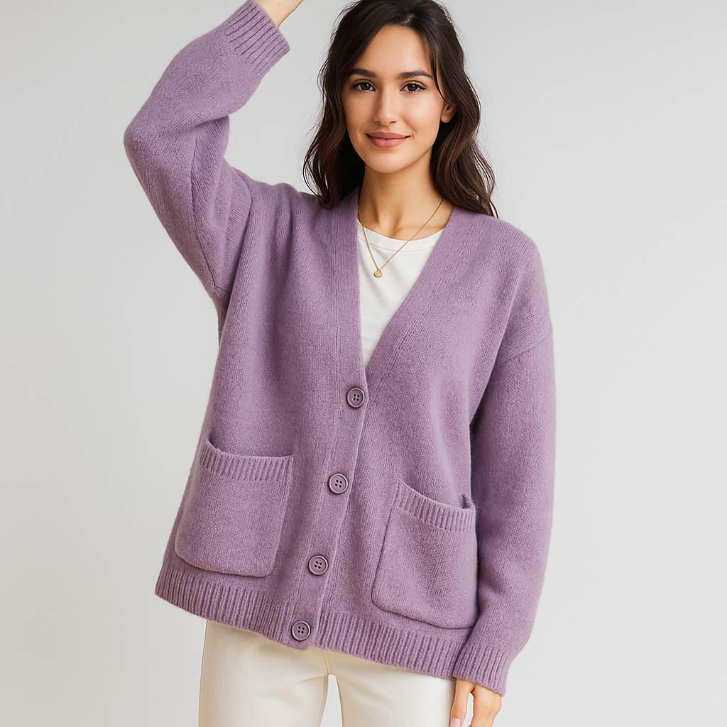 Cardigan Oversize Doux Tricoté - Poches - Confort & Style
