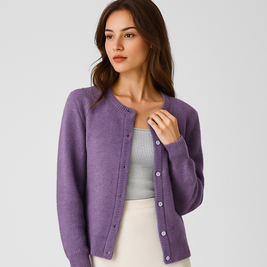 Cardigan femme uni doux et raffiné
