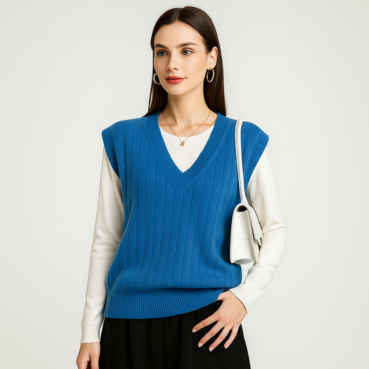 Gilet V-Cou Intelligent - Confort Tricoté pour Femmes