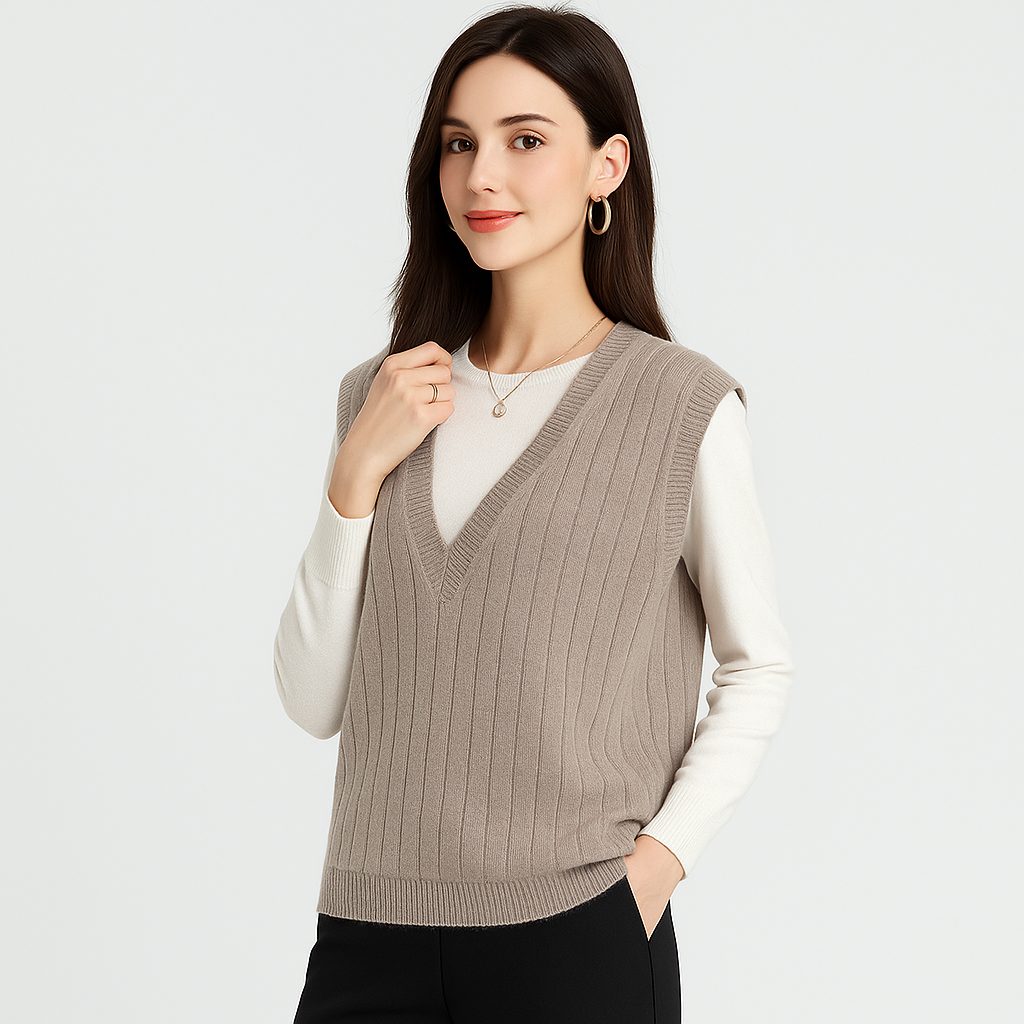 Gilet V-Cou Intelligent - Confort Tricoté pour Femmes