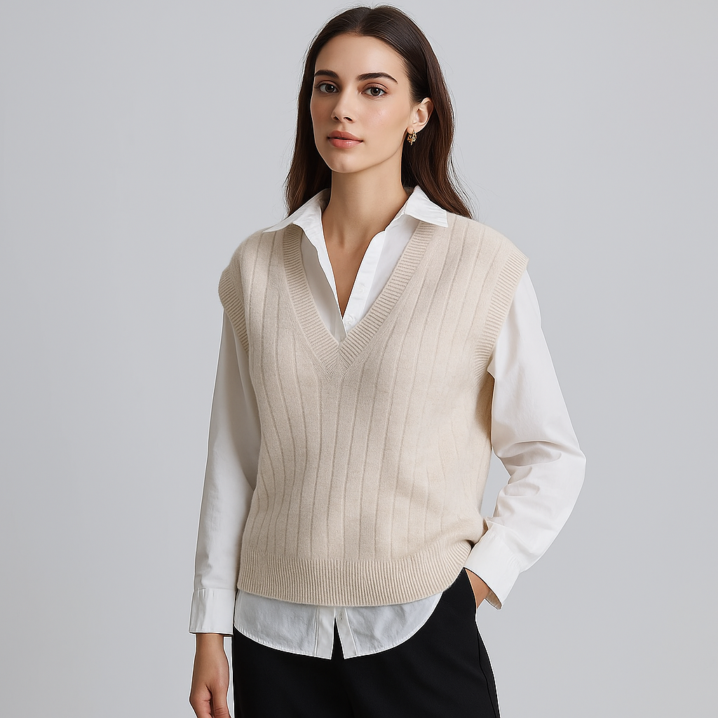 Gilet V-Cou Intelligent - Confort Tricoté pour Femmes