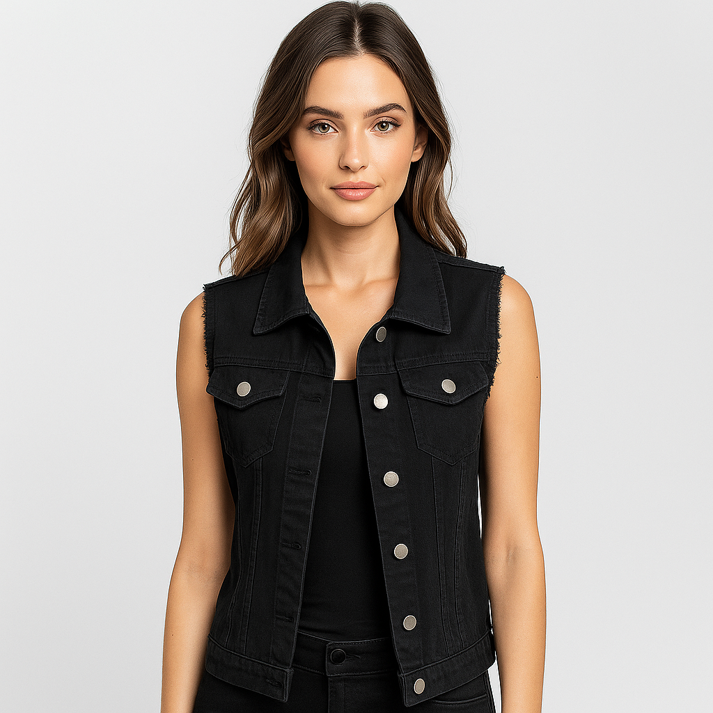 Gilet en Denim Sans Manches - Couleurs Claires - Collection Printemps