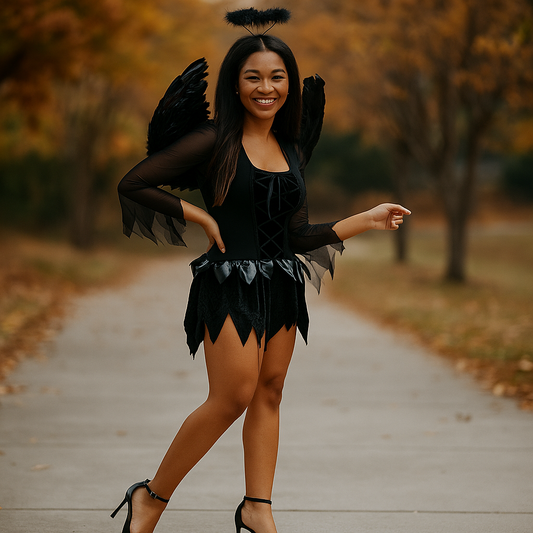 Costume Mini Bruna - Ange Déchu - Ailes - Design Unique - Élégance et Mystère