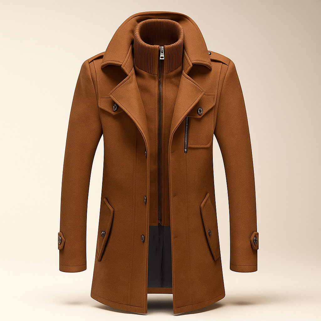 Grayson Veste d'Hiver - Col Double - Élégance Masculine Chaude