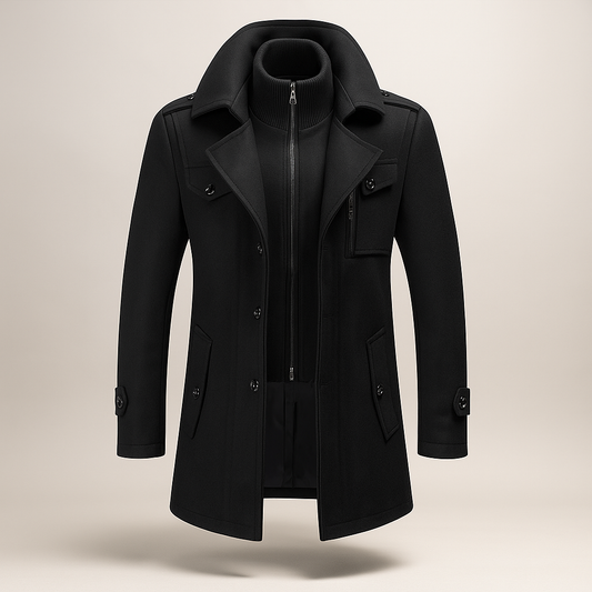Grayson Veste d'Hiver - Col Double - Élégance Masculine Chaude