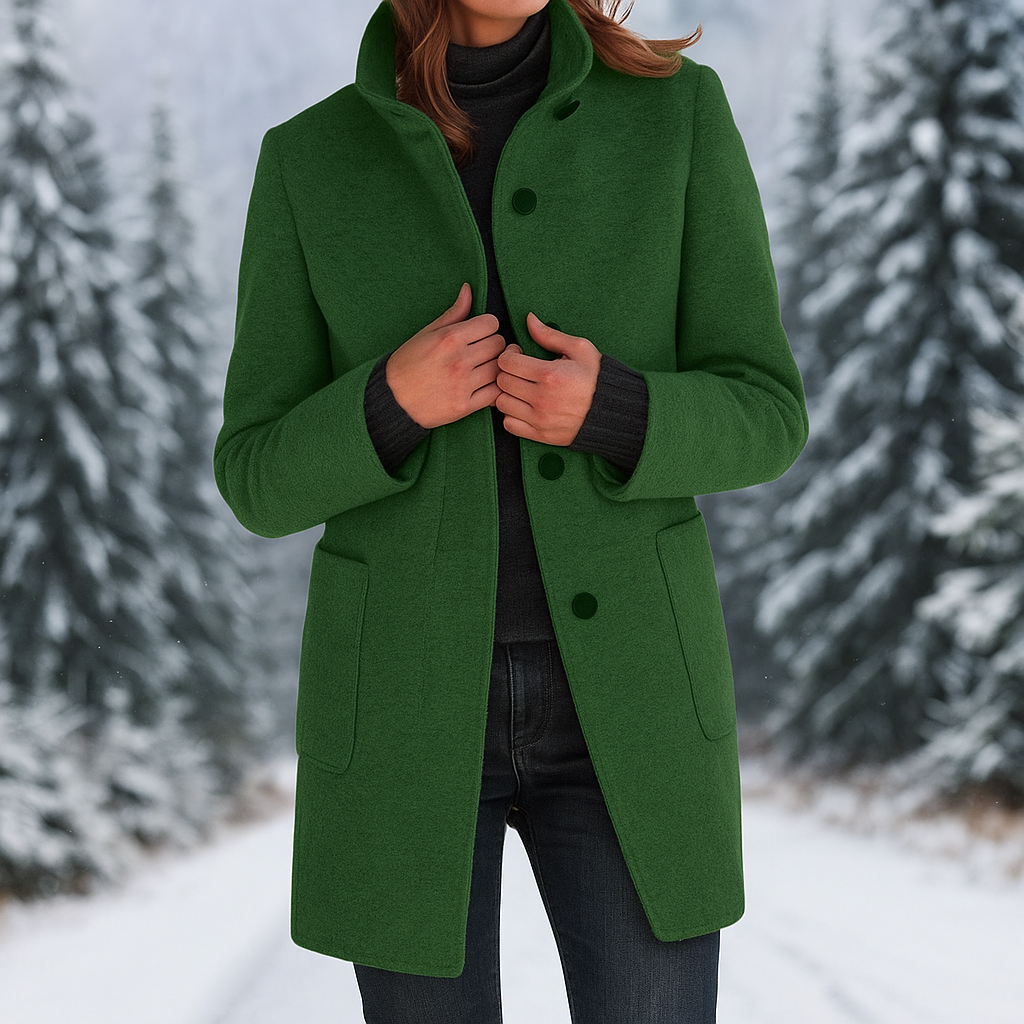 Camille - Manteau élégant pour femme avec col montant - Chaleur stylée