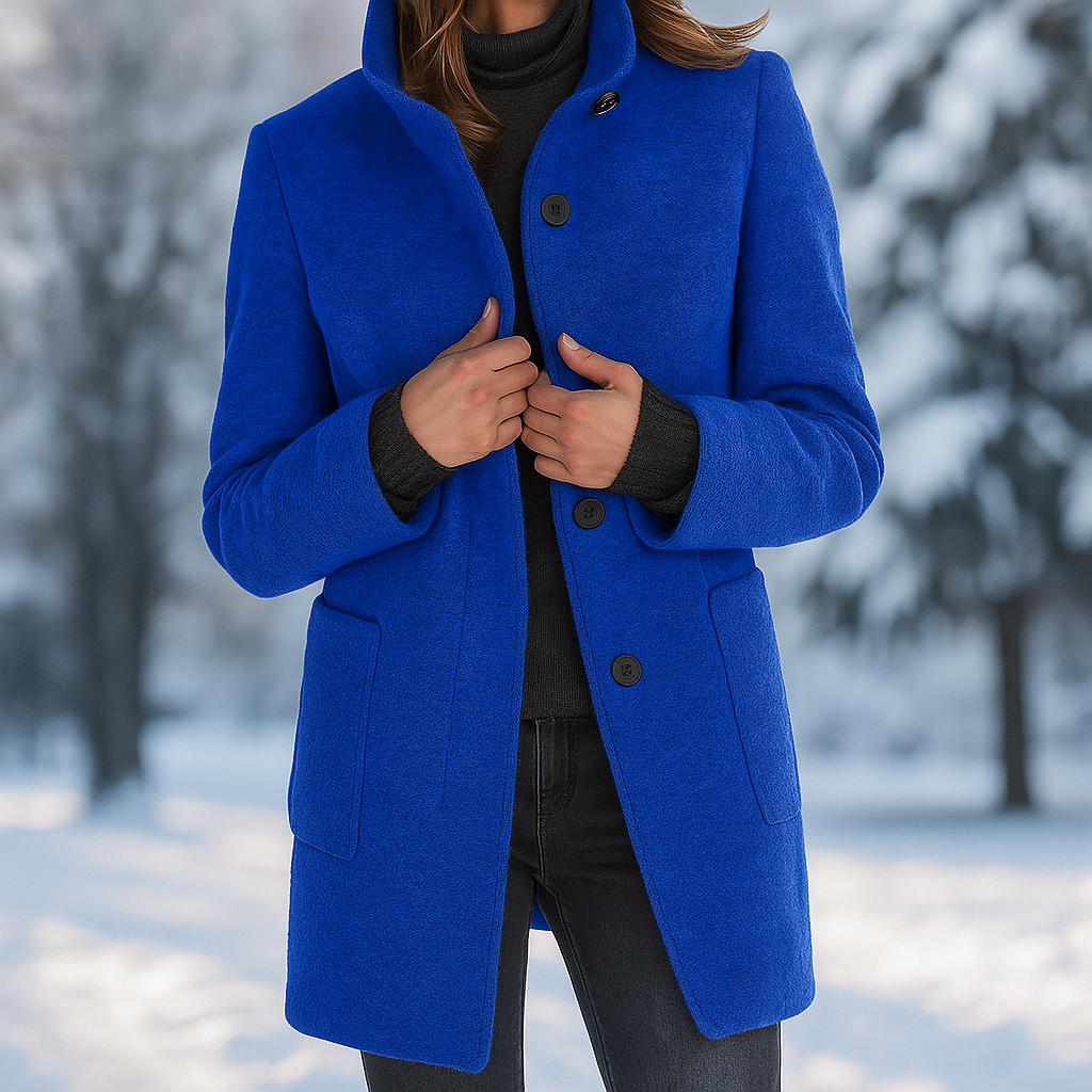 Camille - Manteau élégant pour femme avec col montant - Chaleur stylée