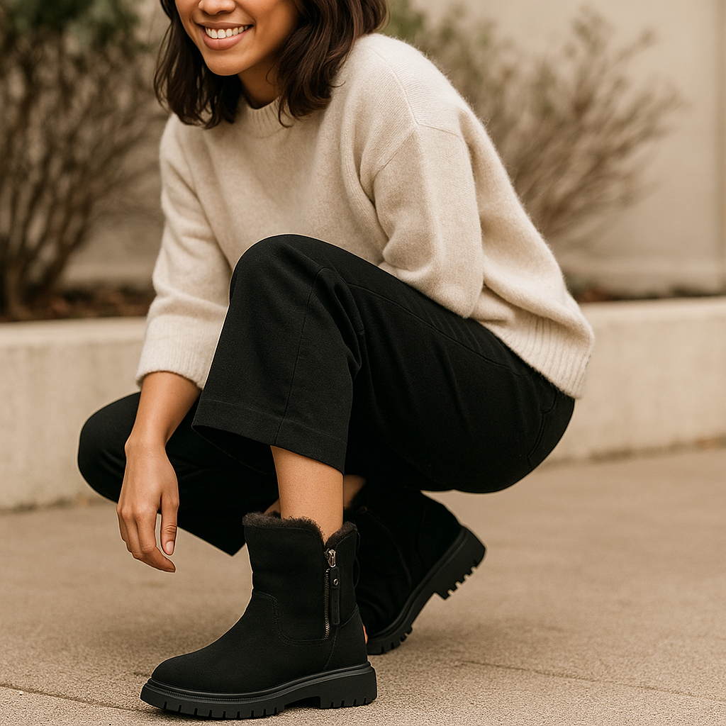 Bottes Mi-Mollet Femme en Suédine Douce