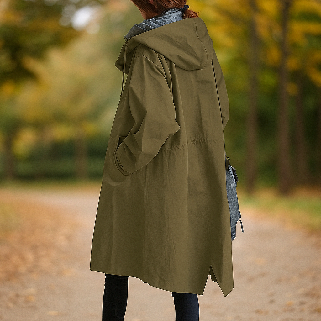 Helena - Manteau Trench Imperméable - Capuche - Protection Élégante
