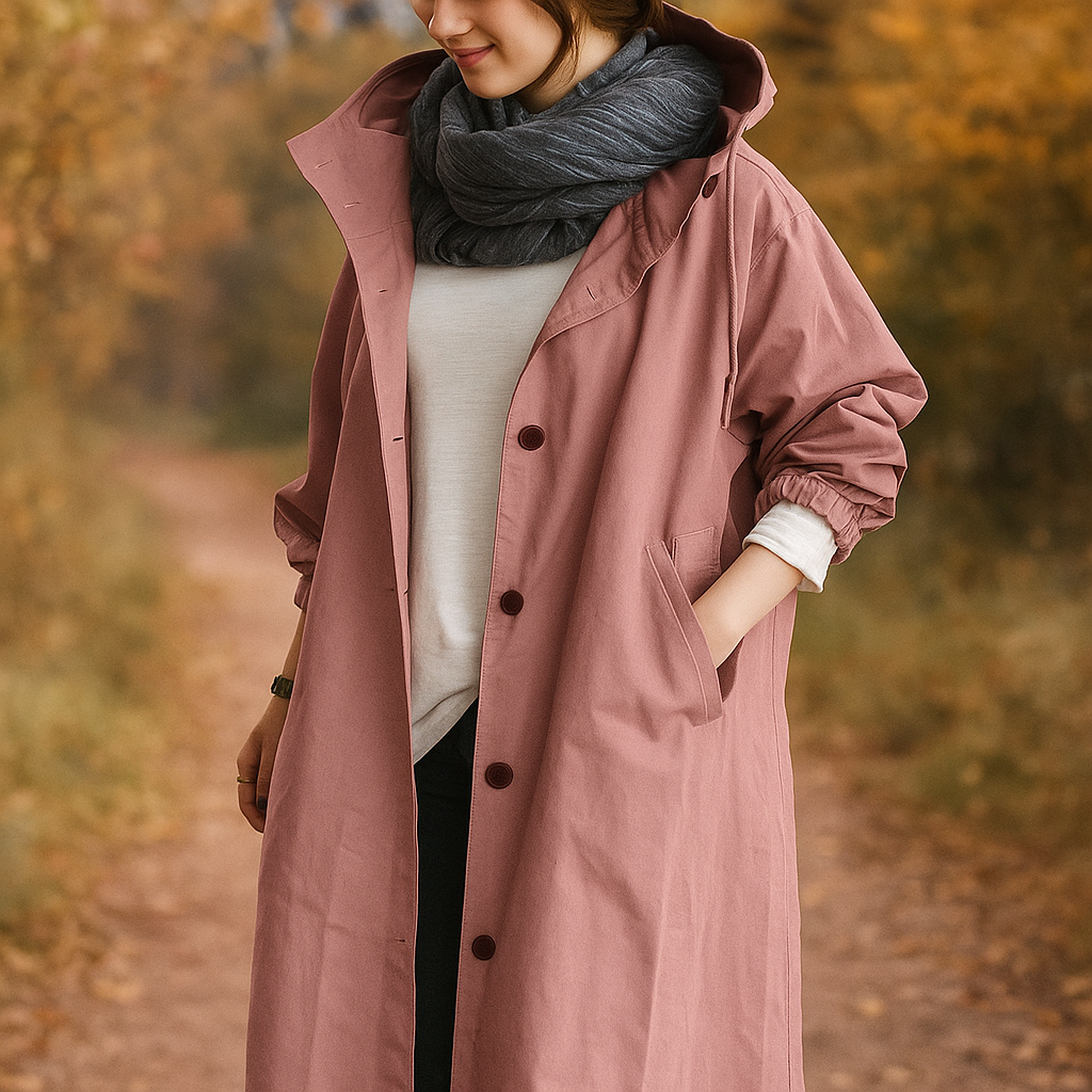 Helena - Manteau Trench Imperméable - Capuche - Protection Élégante