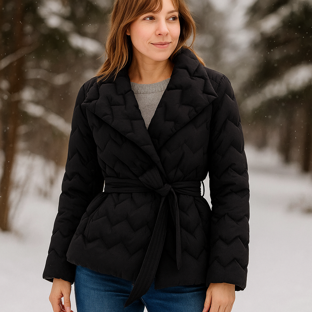 Veste d'hiver élégante pour femmes - avec ceinture - chaude et stylée