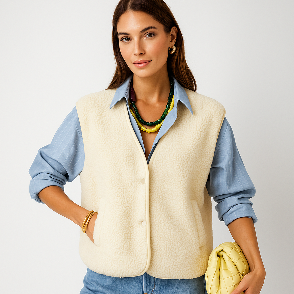 Gilet sans manches en V - Chaud & Élégant Modèle Automne-Hiver