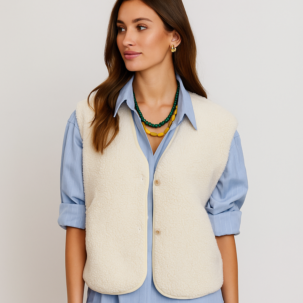 Gilet sans manches en V - Chaud & Élégant Modèle Automne-Hiver