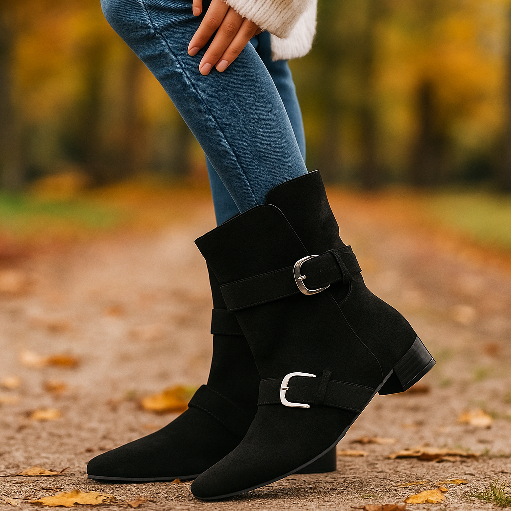 Bottines Femme en Suède avec Sangle