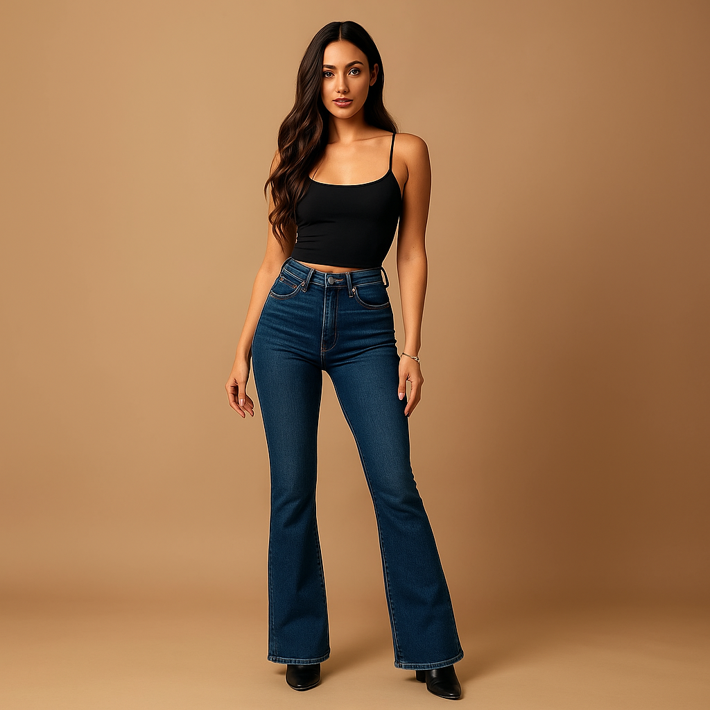 Jeans Flottants Taille Haute pour Femmes - Confort - Style - Mouvement