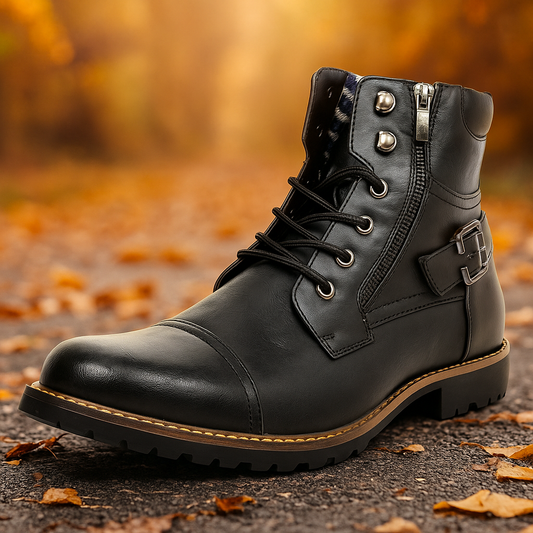 Rhion - Bottes Moto Homme Cuir Antidérapantes