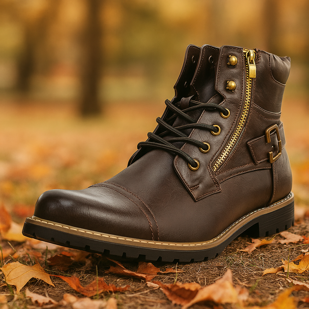 Rhion - Bottes Moto Homme Cuir Antidérapantes