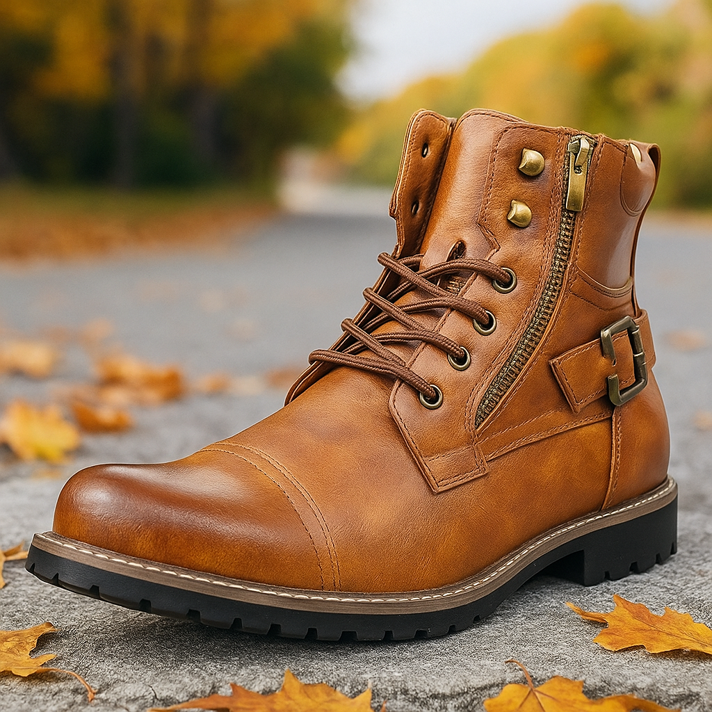 Rhion - Bottes Moto Homme Cuir Antidérapantes