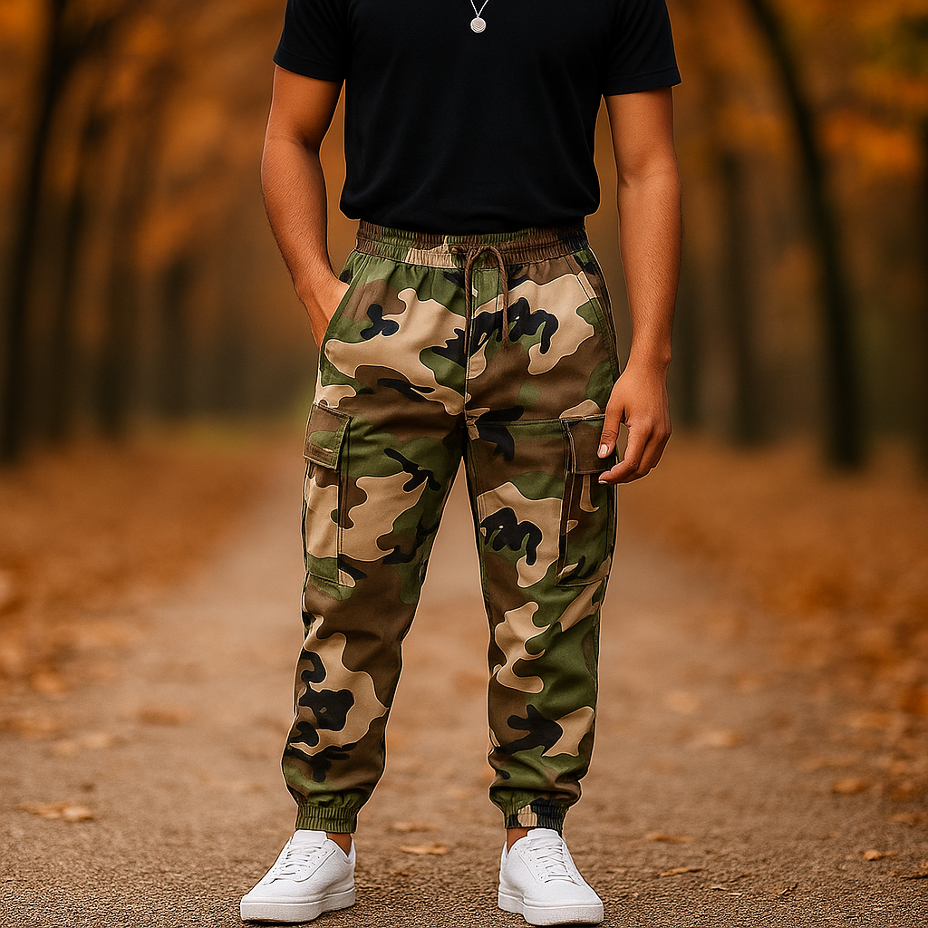 Pantalons Cargo Camouflage pour Homme - Confort Robuste - Style Fonctionnel