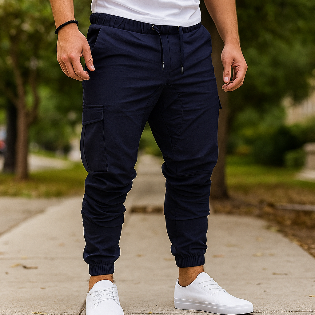 Pantalons Cargo pour Homme - Taille Élastique - Coupe Tapered - Plusieurs Poches
