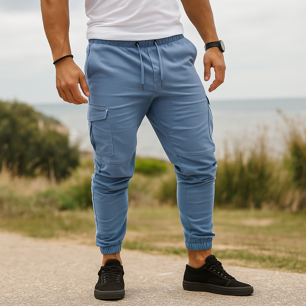 Pantalons Cargo pour Homme - Taille Élastique - Coupe Tapered - Plusieurs Poches