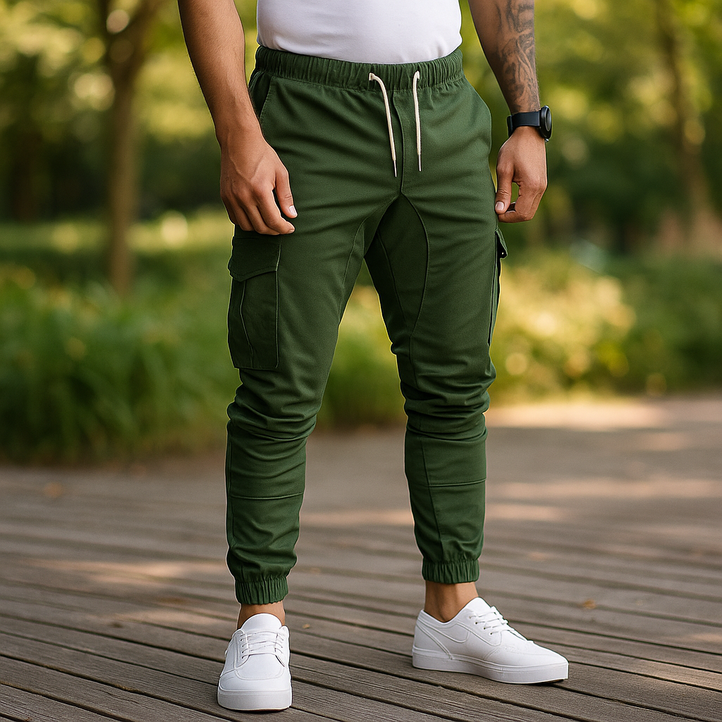 Pantalons Cargo pour Homme - Taille Élastique - Coupe Tapered - Plusieurs Poches