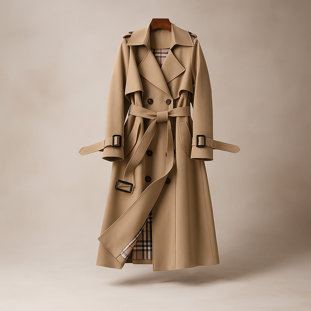 Manteau Trench à Double Boutonnage - Style Classique - Vêtement d'Extérieur Intemporel