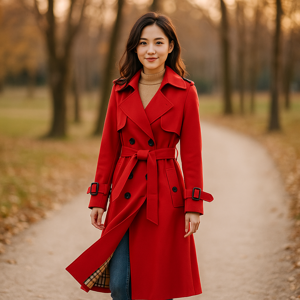Manteau Trench à Double Boutonnage - Style Classique - Vêtement d'Extérieur Intemporel