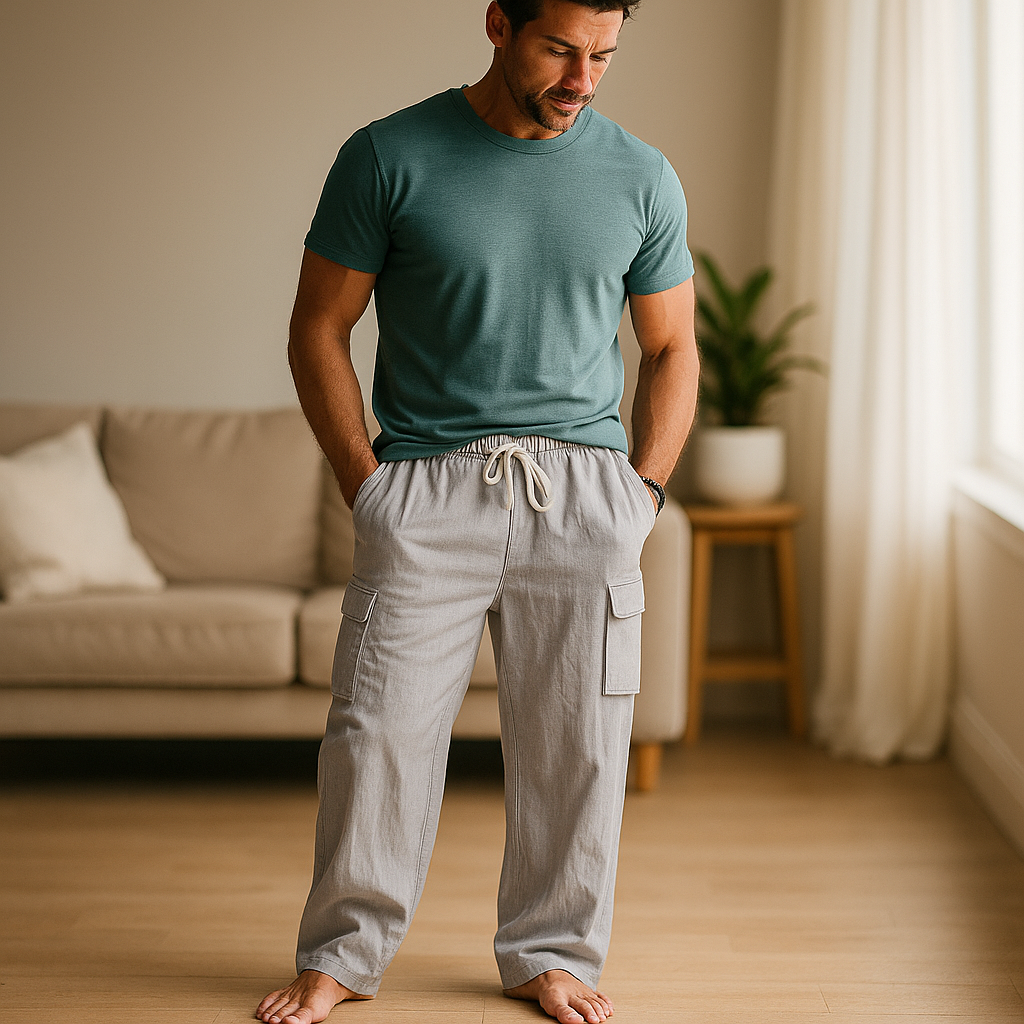 Pantalons cargo pour hommes - Taille élastique - Plusieurs poches - Stilla