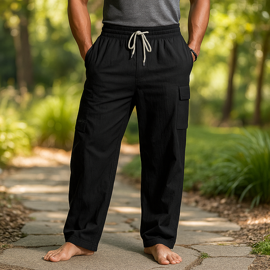 Pantalons cargo pour hommes - Taille élastique - Plusieurs poches - Stilla