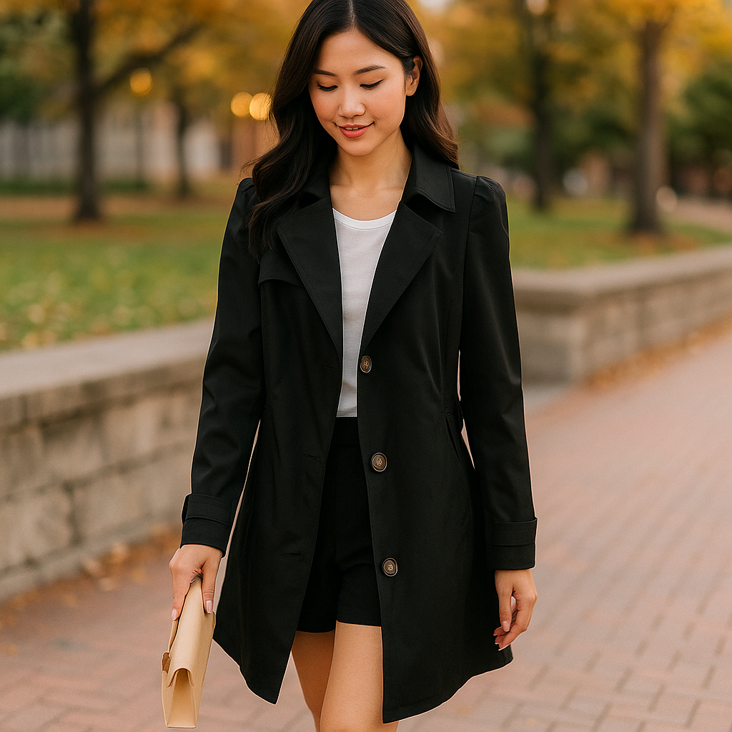 Manteau Trench Élégant à Un Bouton pour Femmes - Confort Stylé - Élégance Intemporelle