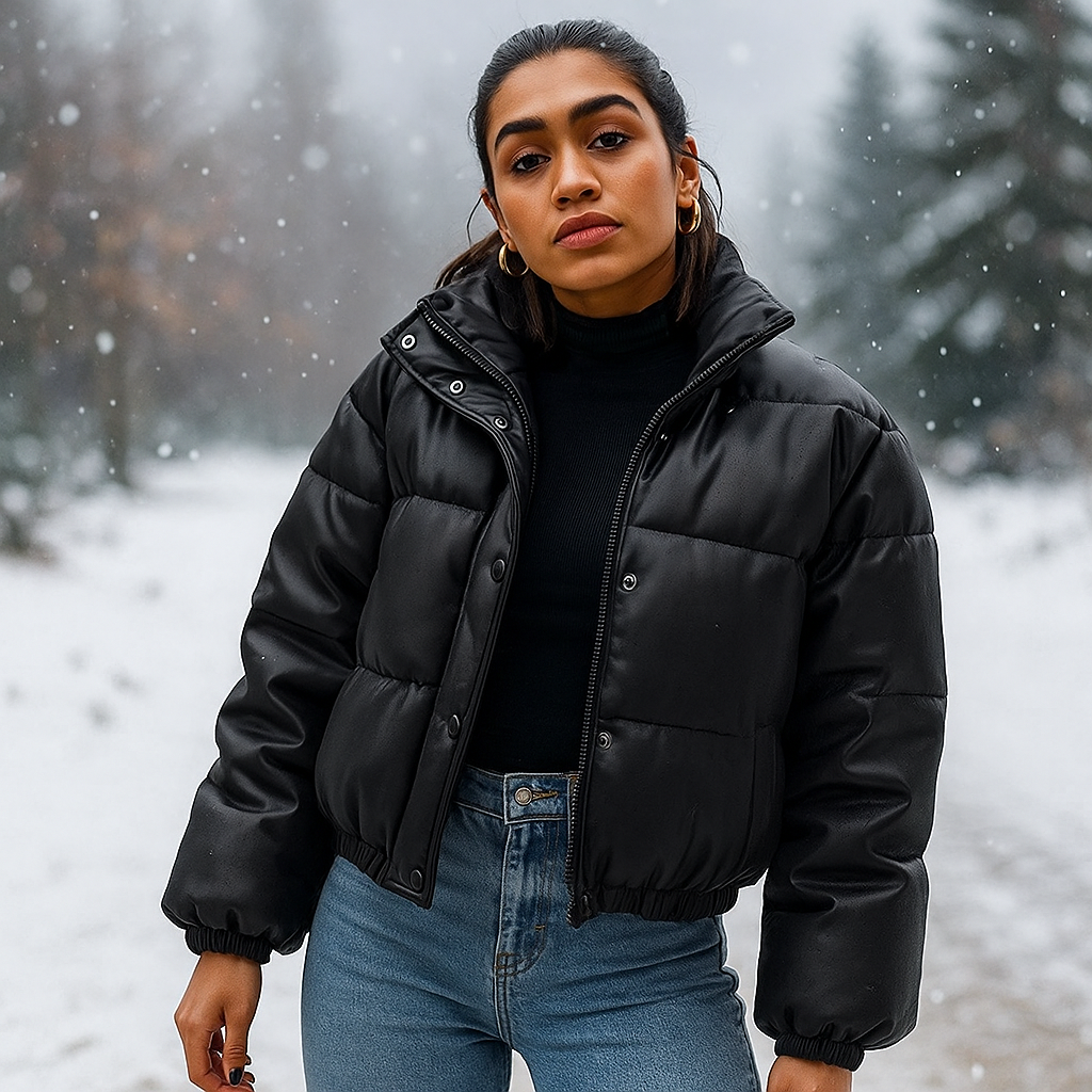 Veste courte en duvet - Style bomber - Légère & Chaude