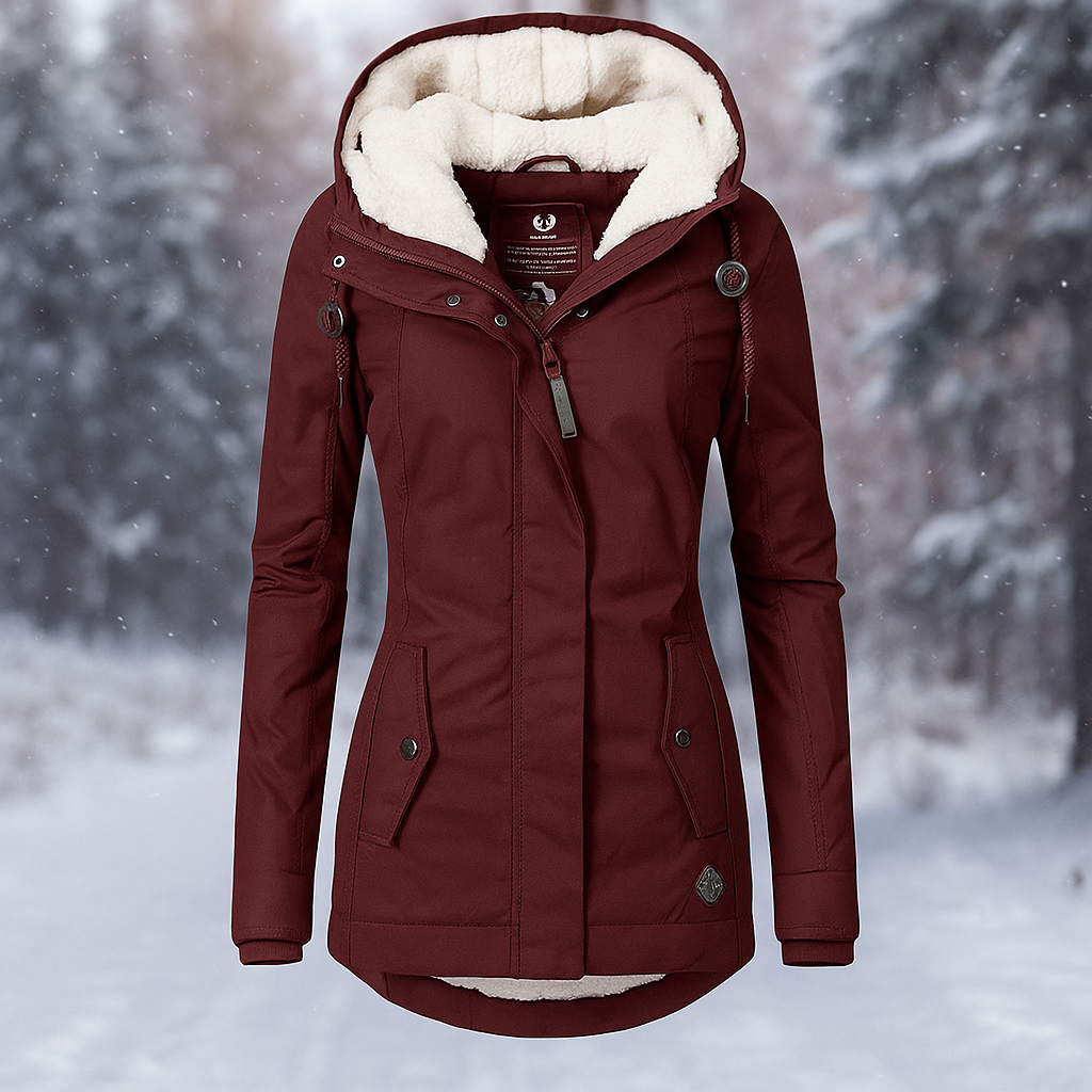 Manteau en Coton Camila Plisseret - Capuche - Léger & Élégant