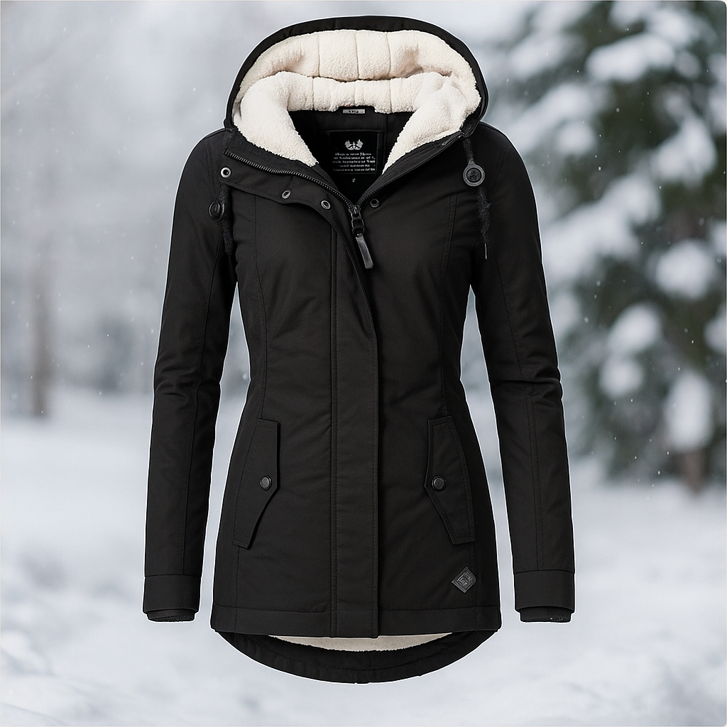 Manteau en Coton Camila Plisseret - Capuche - Léger & Élégant