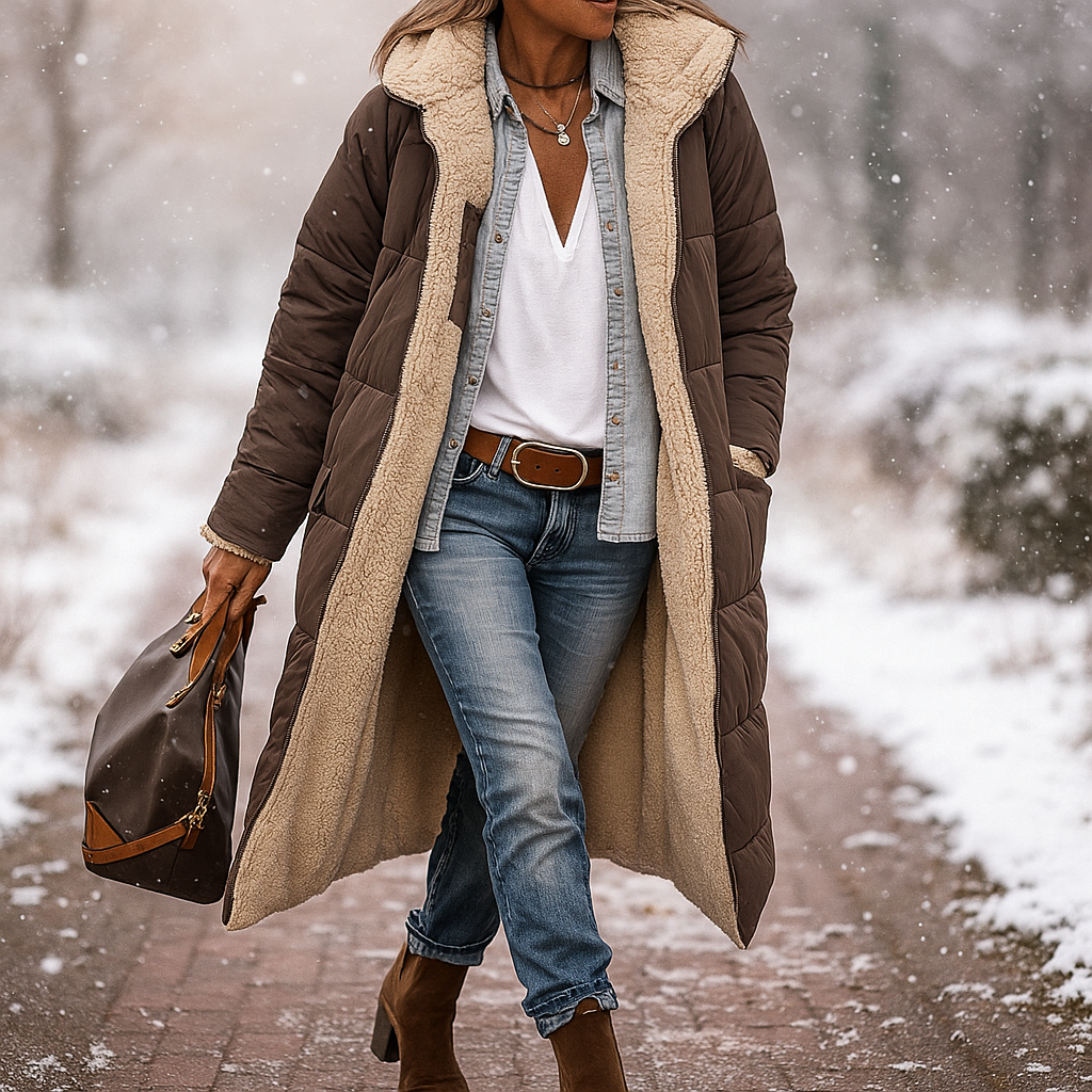 Esme - Parka réversible - Élégante - Chaude - Polyvalente