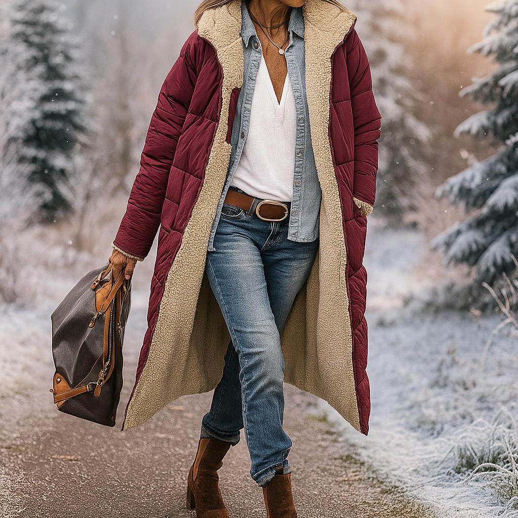 Esme - Parka réversible - Élégante - Chaude - Polyvalente