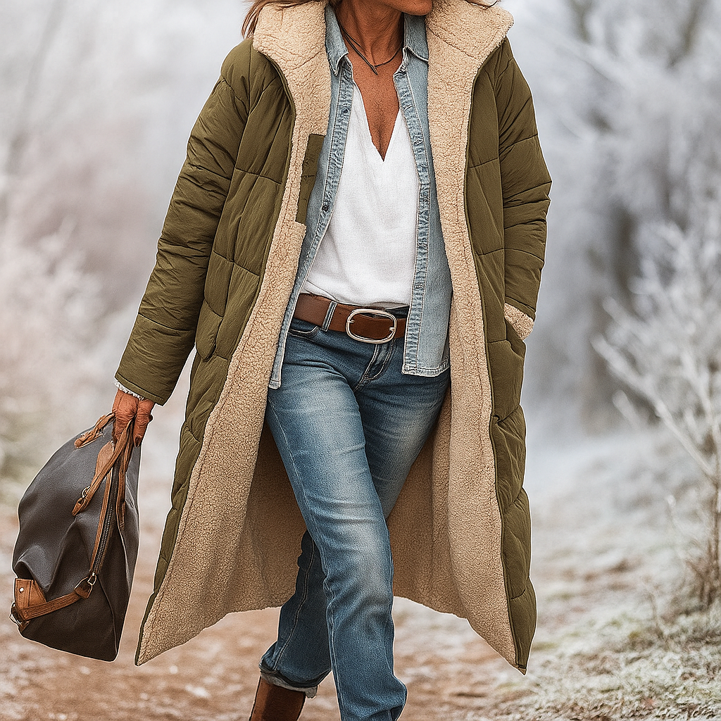 Esme - Parka réversible - Élégante - Chaude - Polyvalente