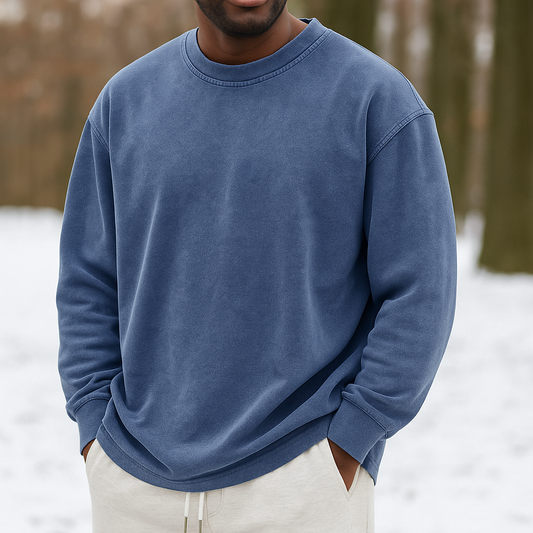 Pull Crewneck Homme – Coton Doux – Coupe Légère – Manches Longues