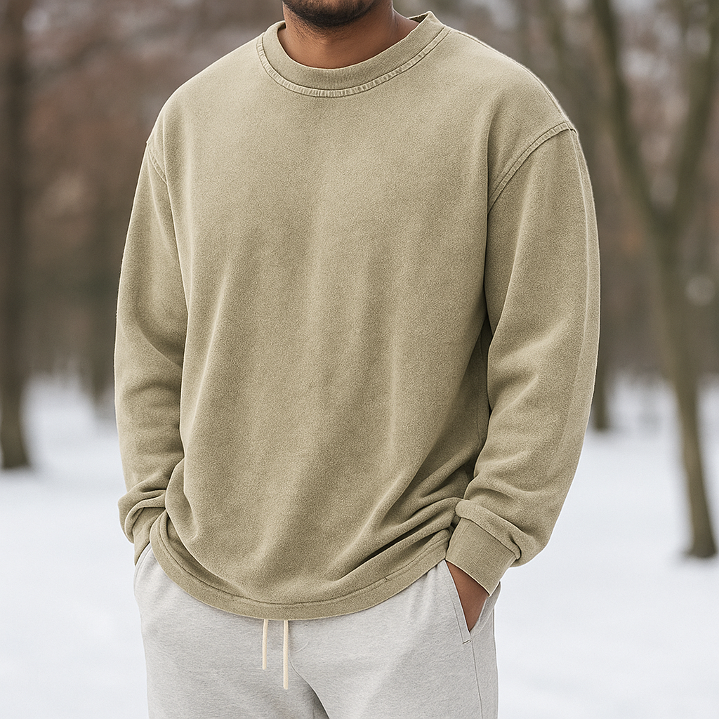 Pull Crewneck Homme – Coton Doux – Coupe Légère – Manches Longues