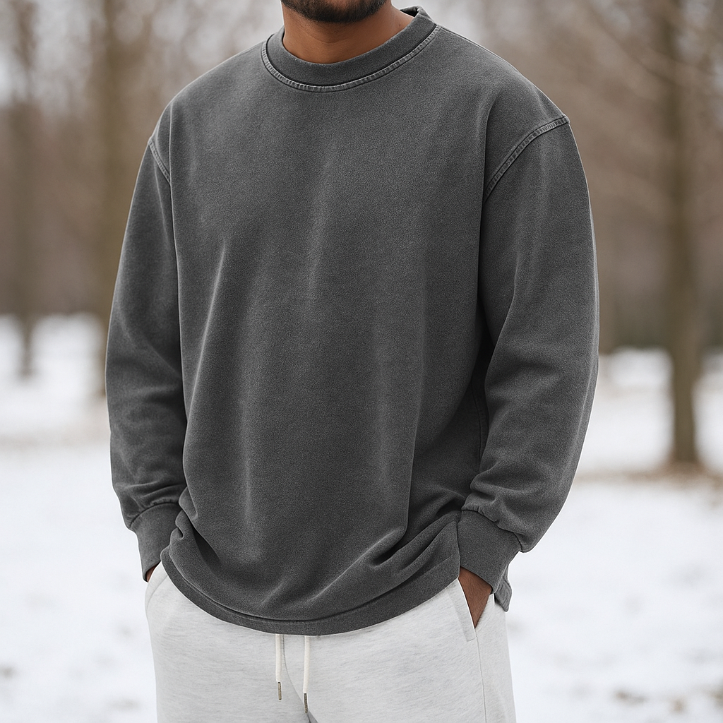 Pull Crewneck Homme – Coton Doux – Coupe Légère – Manches Longues