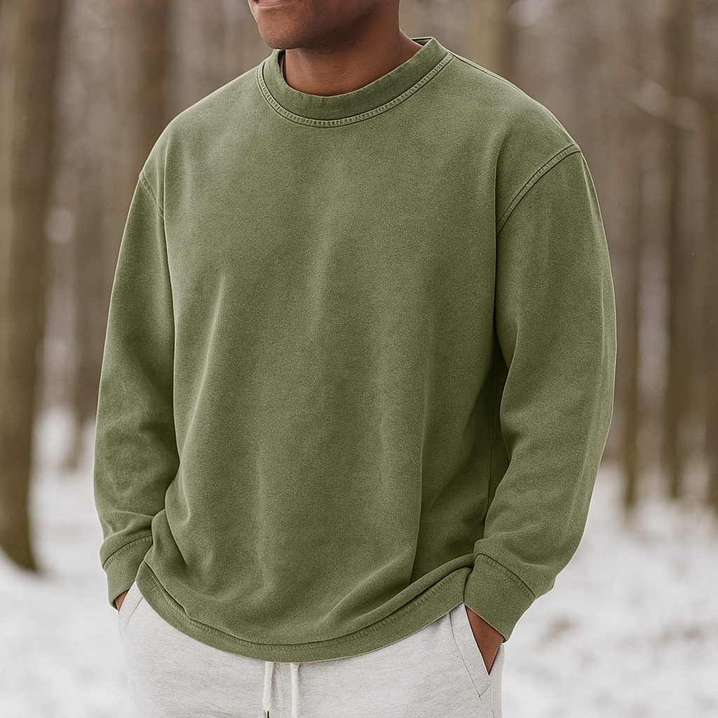 Pull Crewneck Homme – Coton Doux – Coupe Légère – Manches Longues