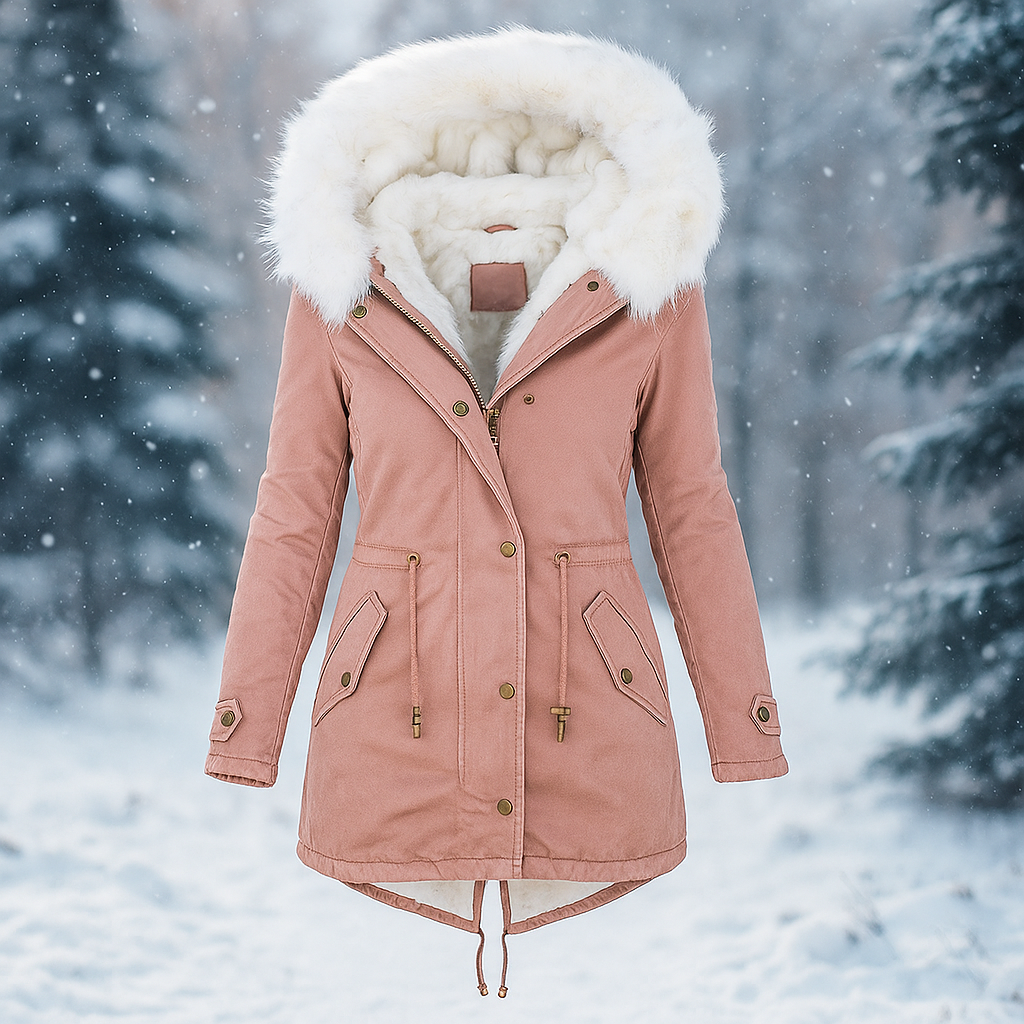 Veste d'hiver Stilla Élégante - Capuche - Détail de bouton - Chaude & Stylée